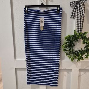 GB Girls Blue and White Striped Pencil Skirt